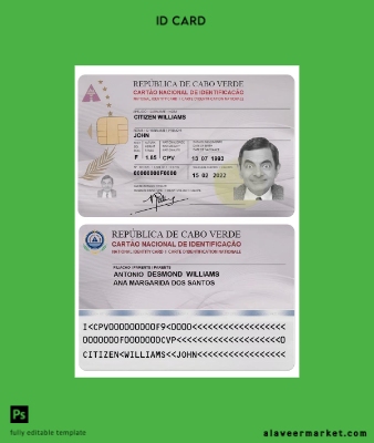 Cabo Verde Kimlik Kartı Kart