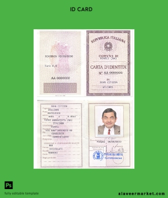 İtalya Kimlik Kartı Kart (La Carta Kimlik Kartı Italiana)