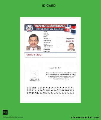 Republica Dominicana consular Kimlik Kartı Kart