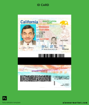 USA California Kimlik Kartı Kart 2021-present