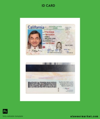 USA California Kimlik Kartı Kart