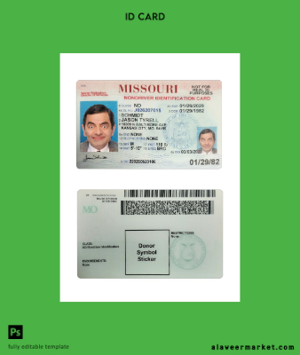USA Missouri Kimlik Kartı Kart