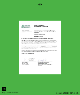 Kanada Saskatchewan İzni to operate waste disposal grounds