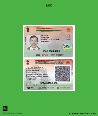 Hindistan Aadhaar PVC Kart