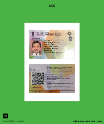 Hindistan elector photo Kimlik Kartı Kart of age)