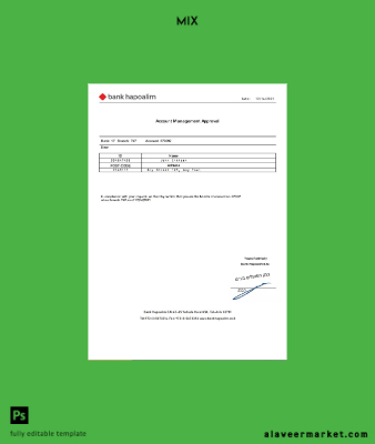 İsrail Banka Hapoalim Account Management Approval