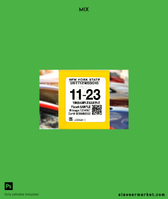 Yeni York State vehicle safety and emissions inspection sticker