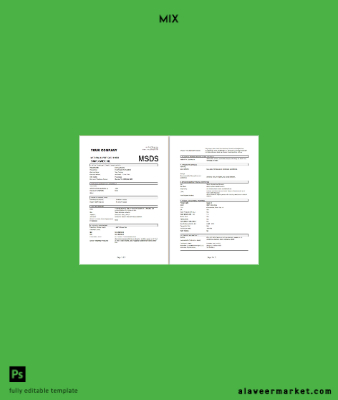 your Şirket material safety data sheet (MSDS) Şablon in Word and PDF format, 3 pages