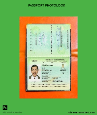 Costa Rica Diploma Pasaport photo look