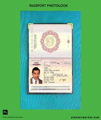 Papua Yeni Guinea Pasaport photo look
