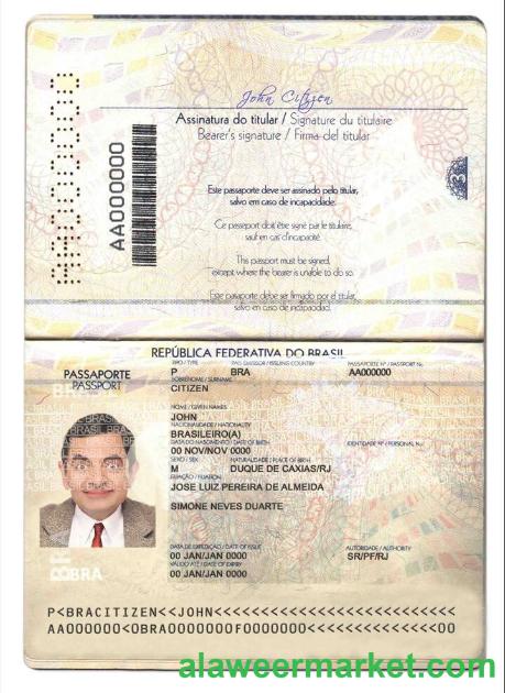 Brazil passport template in PSD format, fully editable, version 2 (2019-present)