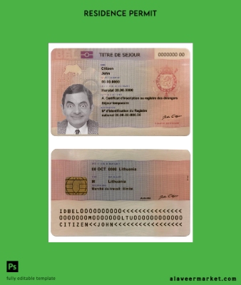 Belçika permanent Oturma Kart