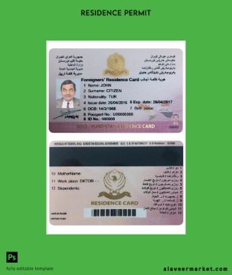Irak (Kurdistan) Oturma Kart