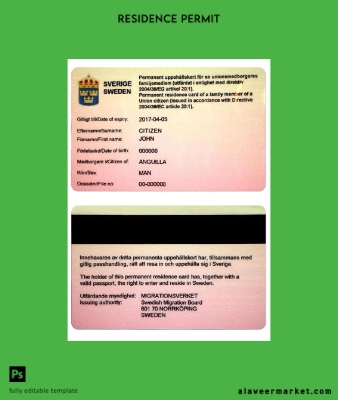 İsveç permanent Oturma Kart
