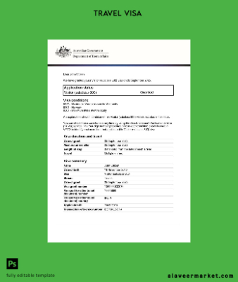 Avustralya Vize Şablon in Word and Pdf formats, version 2