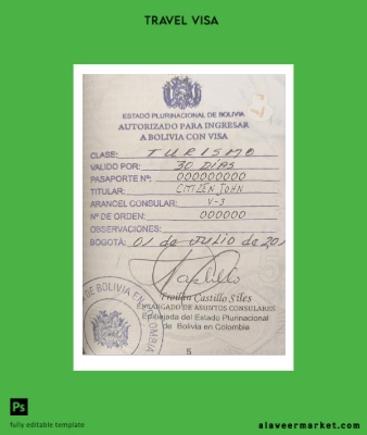 Bolivya Vize (stamp version)