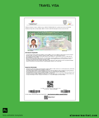 Ekvador travel Vize Şablon in Word and Pdf formats, version 2