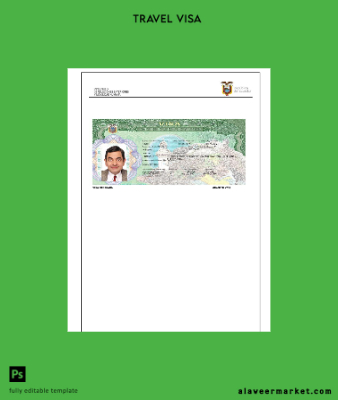 Ekvador travel Vize Şablon in Word and Pdf formats, version 3