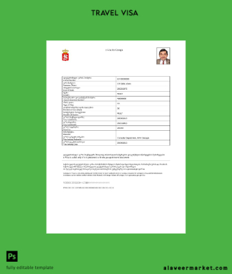 Gürcistan Vize in Word and Pdf Şablon