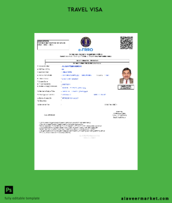 Hindistan Vize Şablon in Word and Pdf formats, version 3