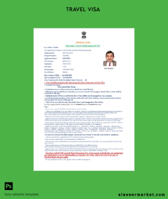 Hindistan Vize Şablon in Word and Pdf formats, version 4