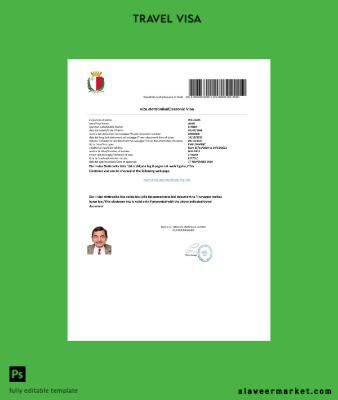 Malta Vize in Word and Pdf Şablon
