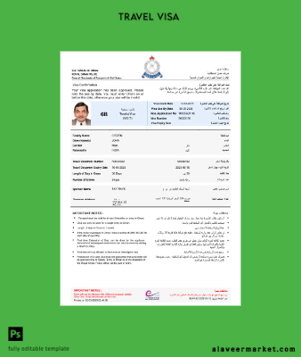 Umman Vize Şablon in Word and Pdf formats, version 2