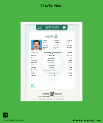 Suudi Arabistan Arabia Vize Şablon in Word and Pdf formats, version 4