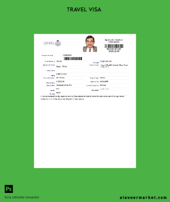 Suudi Arabistan Arabia Vize Şablon in Word and Pdf formats, version 6