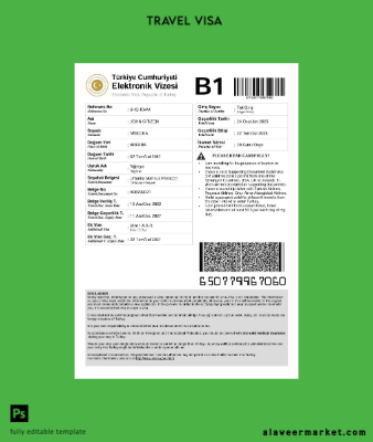 Türkiye Vize Şablon in Word and Pdf formats
