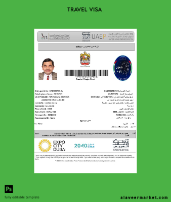 UAE Vize Şablon in Word and Pdf formats, version 2