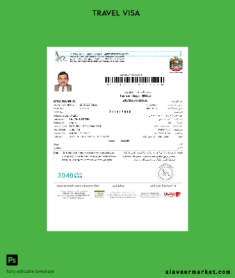 UAE Vize Şablon in Word and Pdf formats, version 3