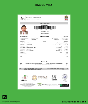 UAE Vize Şablon in Word and Pdf formats, version 4