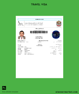 UAE Vize Şablon in Word and Pdf formats, version 6