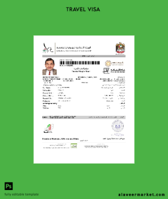 UAE Vize Şablon in Word and Pdf formats, version 7