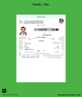 UAE Vize Şablon in Word and Pdf formats, version 8
