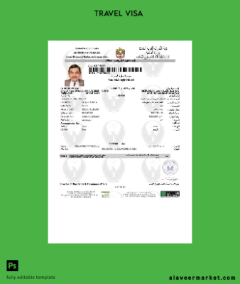 UAE Vize Şablon in Word and Pdf formats, version 9