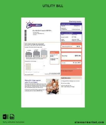 Avustralya Powerdirect Elektrik Fatura Fatura word