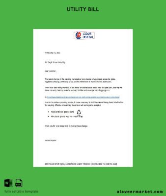 Kanada Saskatchewan Loraas Disposal recycling Fatura shut off notice word