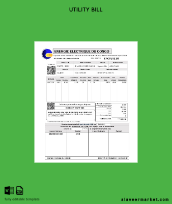 Congo Energie Electrique Du Fatura Fatura word