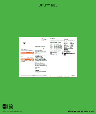 Fransa EDF Fatura Fatura word 2 pages