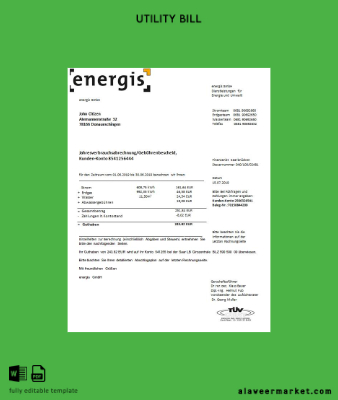 Almanya Energis Fatura Fatura word