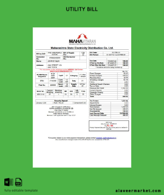 Hindistan Mahavitaran Co Ltd Fatura Fatura