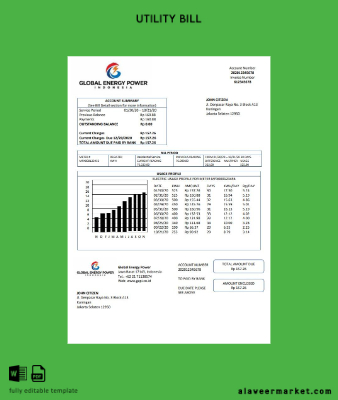 Endonezya Global Energy Power Fatura Fatura