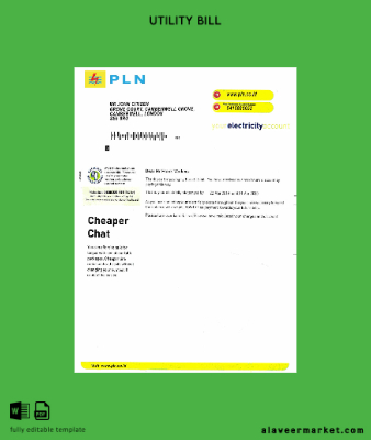 Endonezya PLN Elektrik Fatura Fatura