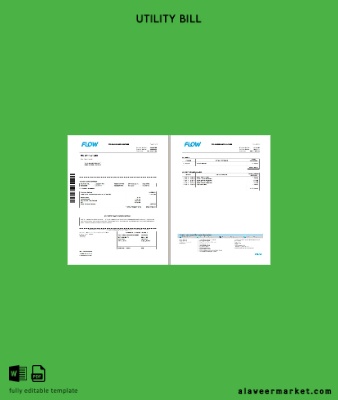 Jamaica Flow tax Fatura cable and internet Fatura 2 pages