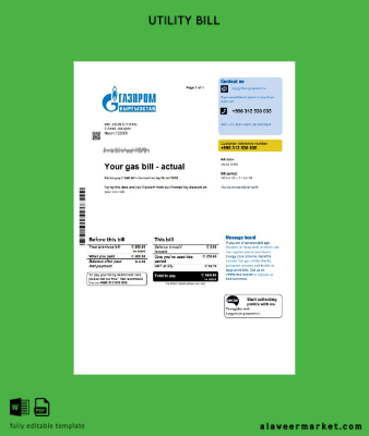 Kyrgyzstan Gazprom Fatura Fatura