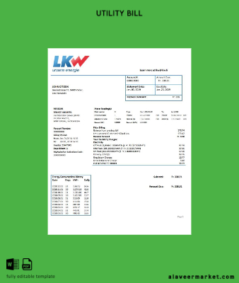 Liechtenstein Ische Kraftwerke (LKW) Elektrik Fatura Fatura