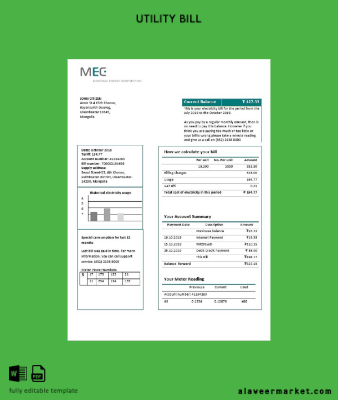 Moğolistan Energy Corporation (MEC) Elektrik Fatura Fatura
