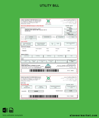 Umman Muscat Elektrik Fatura Fatura